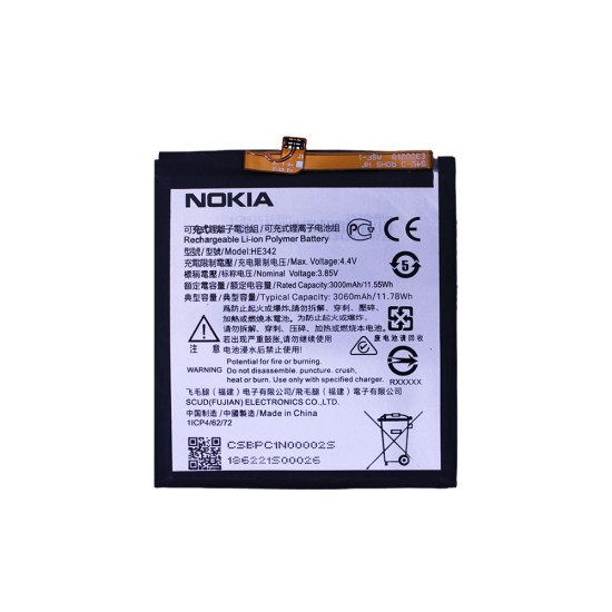 Bateria HE342 para Nokia 6.1 Plus/5.1 Plus/TA-1105 DS/X6/Nokia 7.1 3000mAh